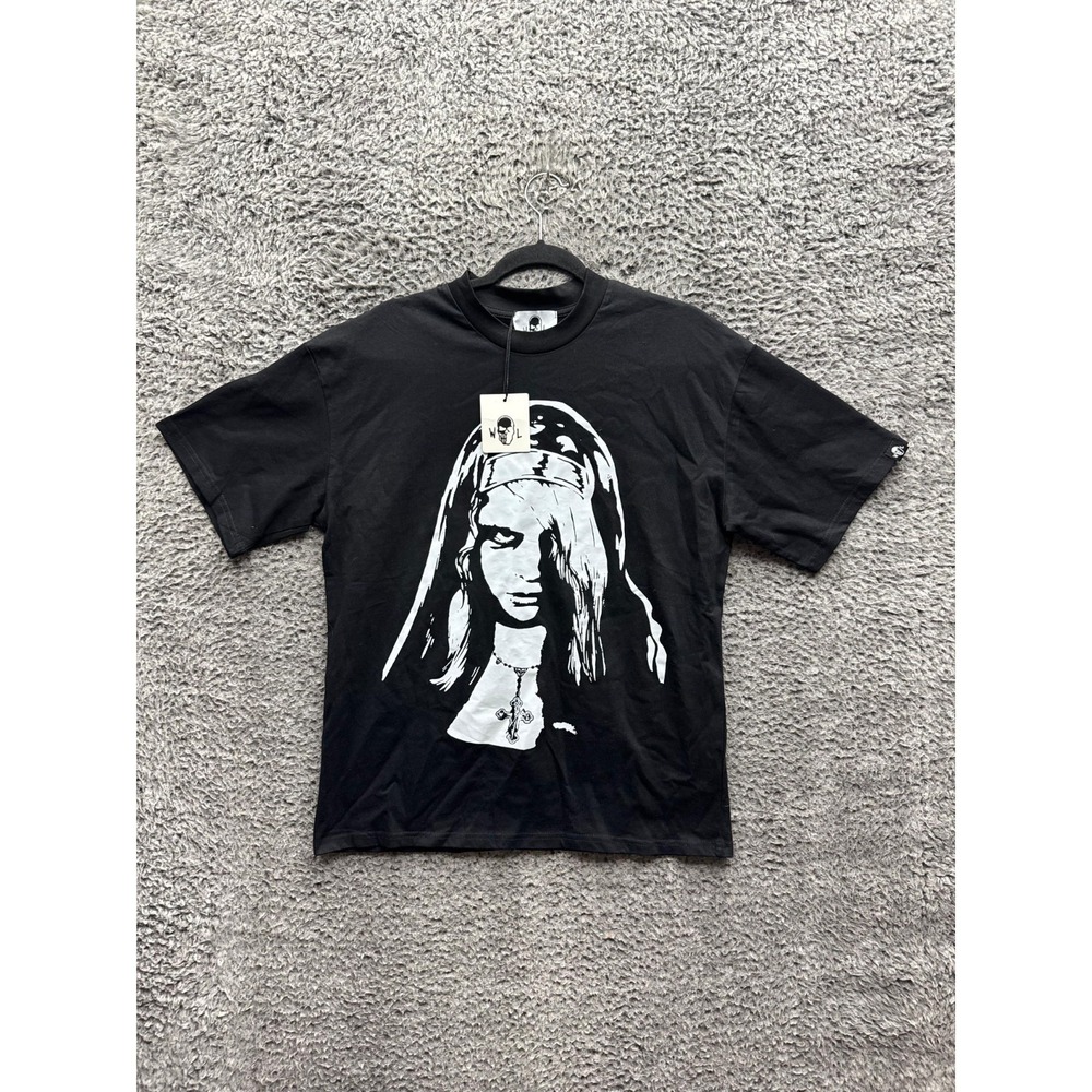 NWT Warren Lotas The Nun Graphic Crewneck Short Sleeve T-Shirt Black Mens Size M
